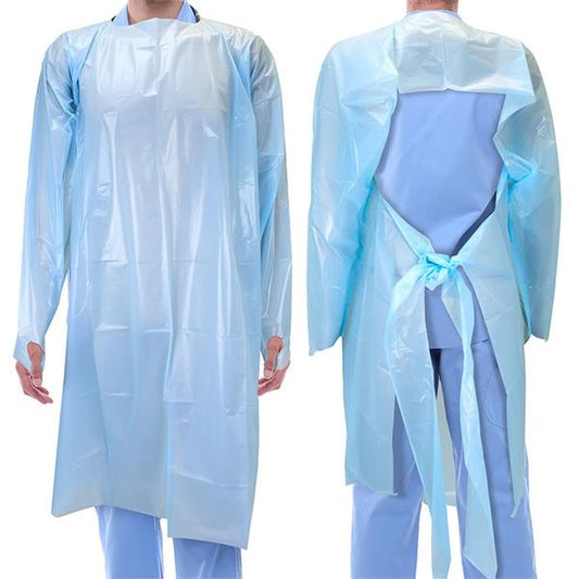 Disposable plastic protective gowns pack of 10